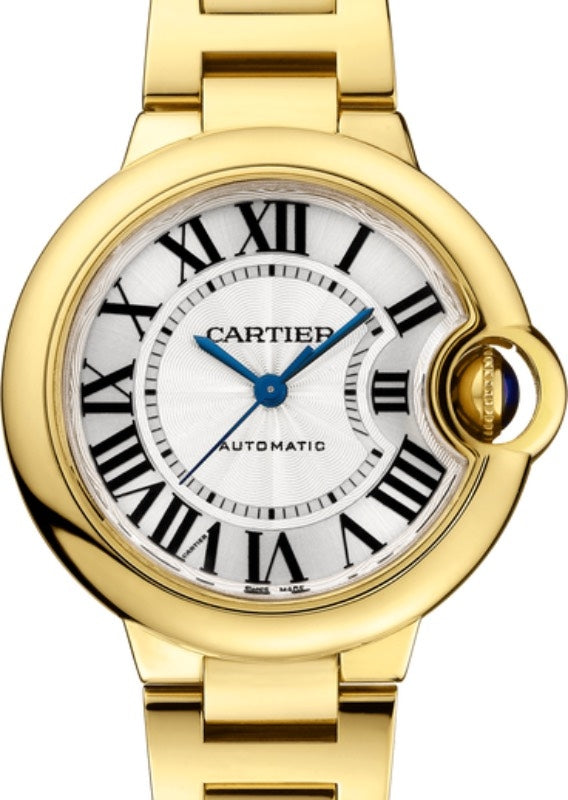 Cartier Ballon Bleu de Cartier Women's Watch Automatic Yellow Gold 33mm Silver Dial Yellow Gold Bracelet WGBB0005 - BRAND NEW