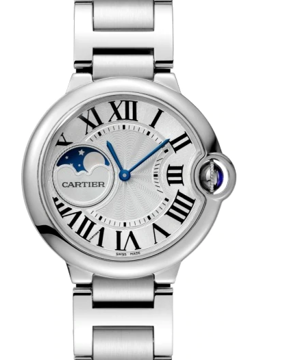Cartier Ballon Blue De Silver Dial Stainless Steel Bezel & Bracelet 37mm WSBB0021 - BRAND NEW