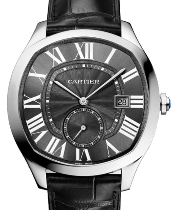 Cartier Drive De Cartier Men's Watch Automatic Large Stainless Steel Black Dial Alligator Leather Strap WSNM0018 - BRAND NEW