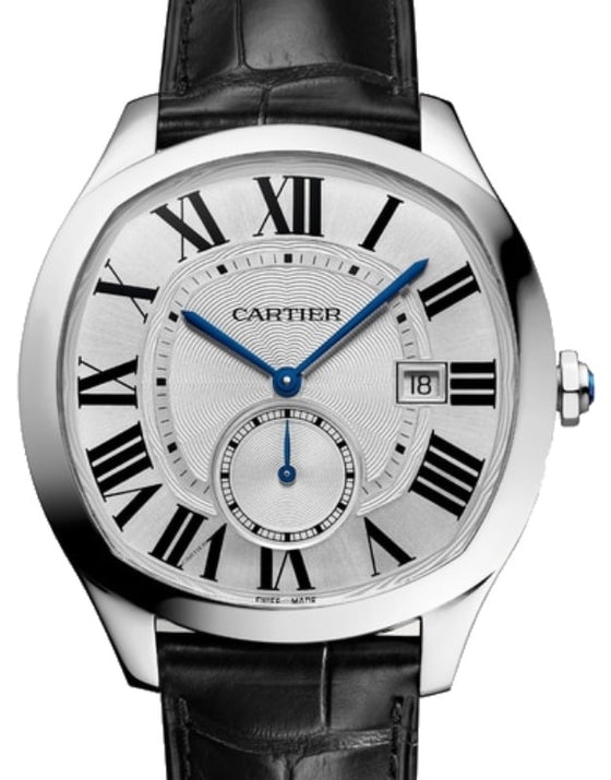 Cartier Drive de Cartier Men's Watch Large Automatic Stainless Steel Silver Dial Alligator Leather Strap WSNM0004 - BRAND NEW