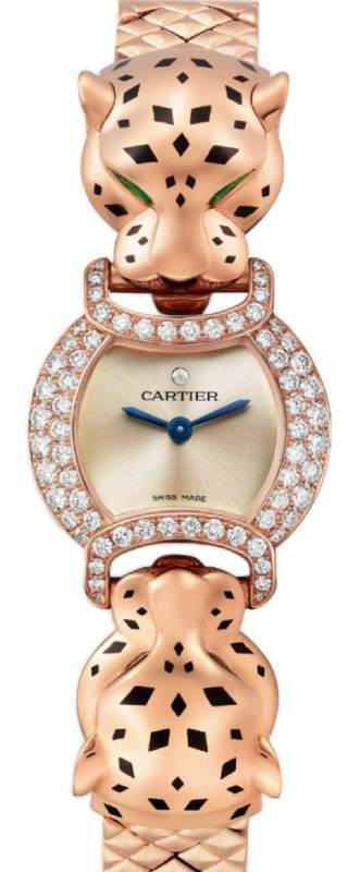 La Panthere De Cartier 22.2mm Quartz Rose Gold/Diamond Pave Pink Dial HPI01442