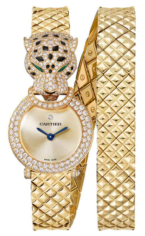 Cartier La Panthere 23.6mm Quartz Yellow Gold/Diamond Pave Double Loop HPI01511