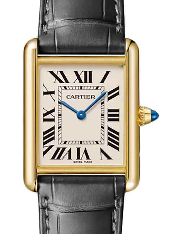 Cartier Louis Large Quartz Yellow Gold Silver Dial WGTA0357