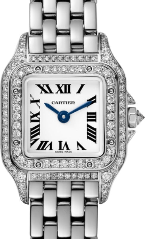 Cartier Panthere de Cartier Ladies Watch Mini Quartz White Gold Diamond Bezel Silver Dial White Gold Bracelet WJPN0019 - BRAND NEW