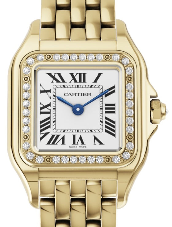 Cartier Panthere de Cartier Small Quartz Yellow Gold Diamond Bezel Silver Dial WJPN0015 - BRAND NEW