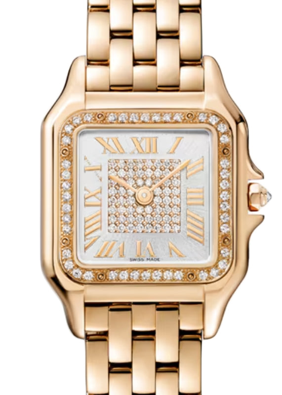 Panthere de Cartier Medium Quartz Rose Gold Diamond Bezel & Dial WJPN0078