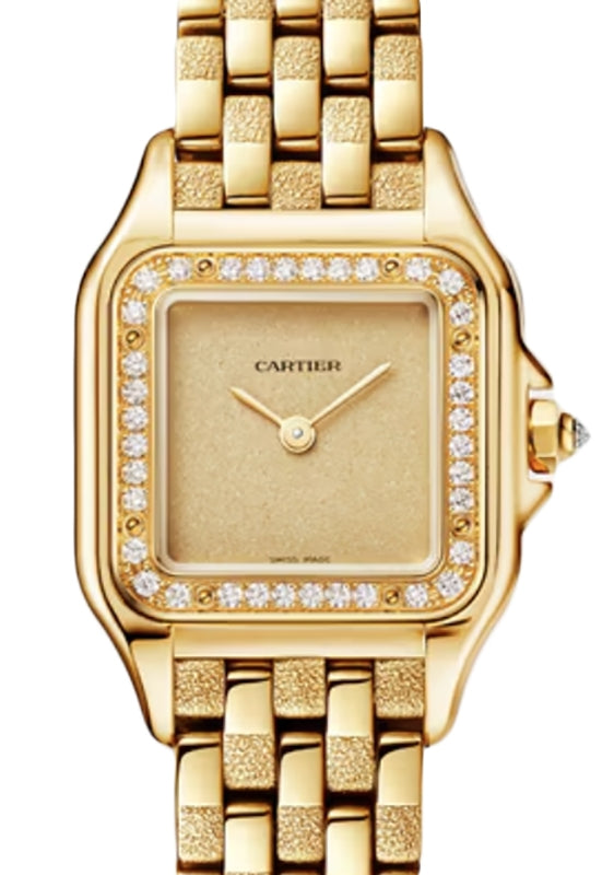 Panthere de Cartier Small Quartz Yellow Gold/Diamonds Textured Bracelet WJPN0057