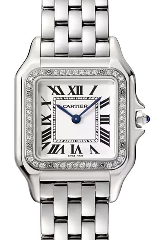 Cartier Panthere de Cartier Medium Quartz Steel/Diamonds Silver Dial W4PN0018