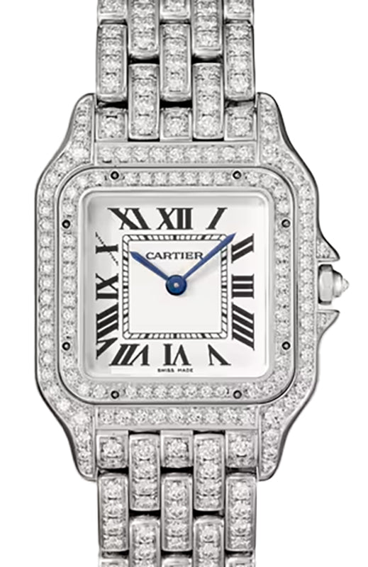 Cartier Panthere de Cartier Medium Quartz White Gold/Diamond Pave Silver Dial HPI01722