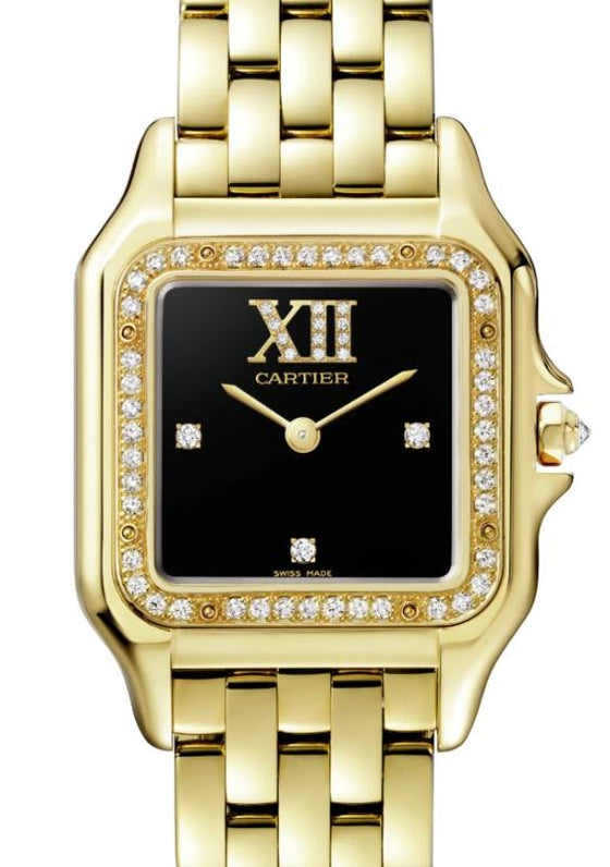 Cartier Panthere de Cartier Medium Quartz Yellow Gold/Diamonds Black Dial WJPN0044