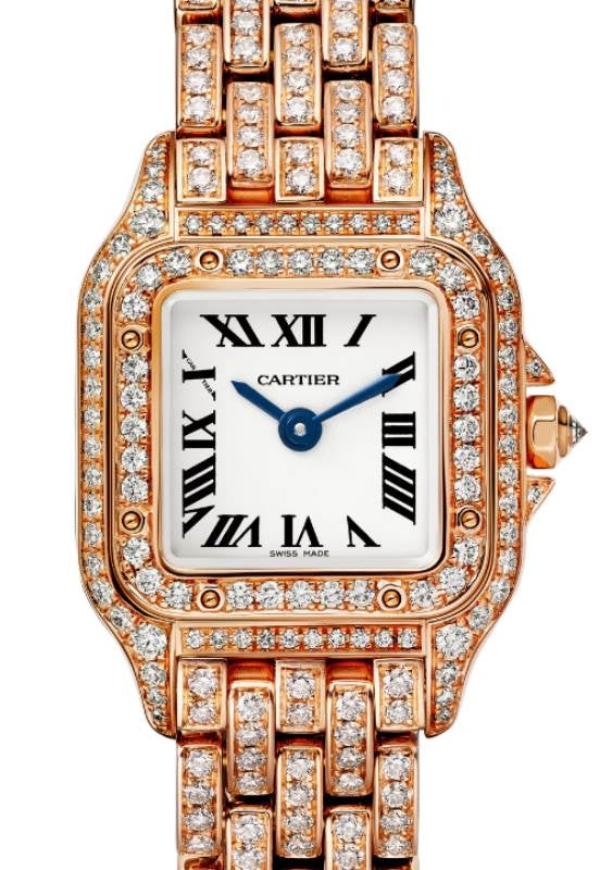 Cartier Panthere de Cartier Mini Quartz Rose Gold/Diamond Pave Silver Dial HPI01326 - BRAND NEW