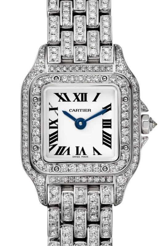 Panthere de Cartier Mini Quartz White Gold/Diamond Pave Silver Dial HPI01325