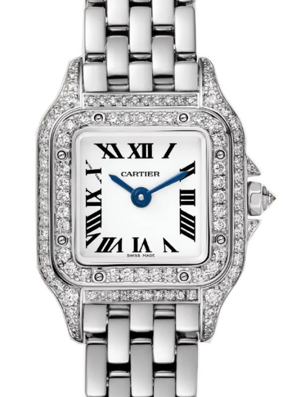 Panthere de Cartier Mini Quartz White Gold/Diamonds Silver Dial WJPN0046