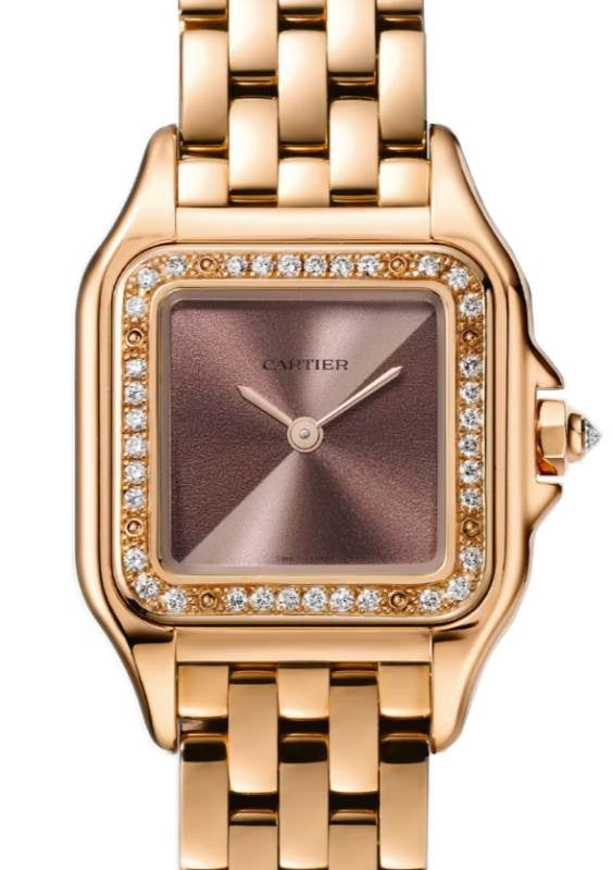 Panthere de Cartier Small Quartz Rose Gold/Diamonds Brown Dial WJPN0035