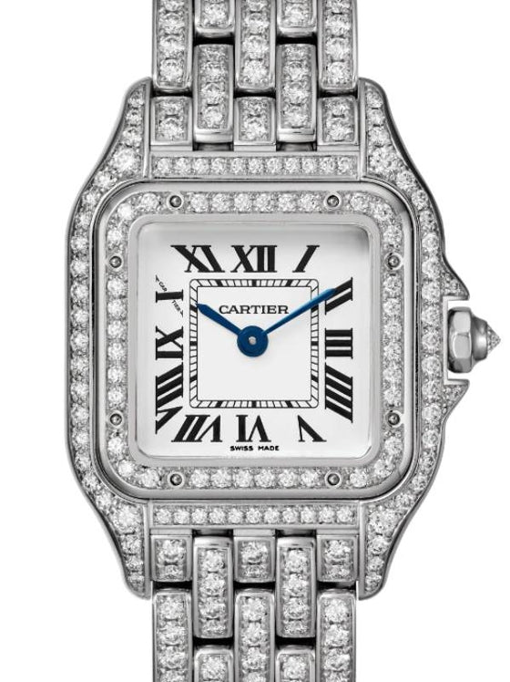 Panthere de Cartier Small Quartz White Gold/Diamond Pave Silver Dial HPI01129