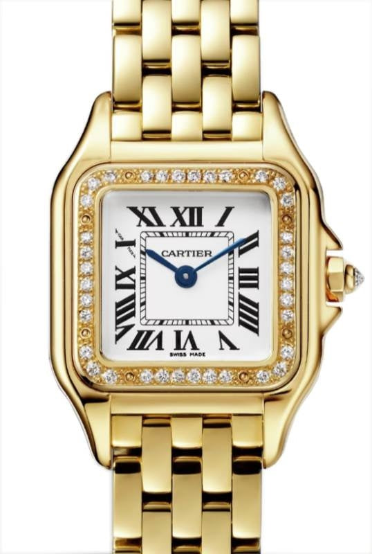 Cartier Panthere de Cartier Small Quartz Yellow Gold Diamond Bezel Silver Dial WJPN0048 - BRAND NEW