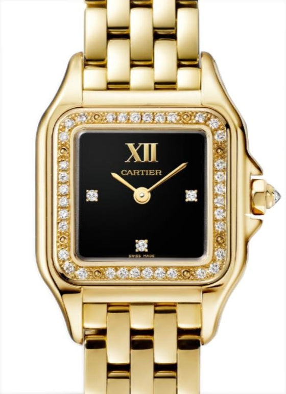 Panthere de Cartier Small Quartz Yellow Gold/Diamonds Black Dial WJPN0053