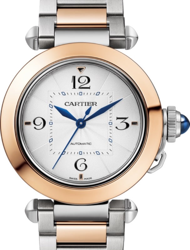 Cartier Pasha De Cartier Steel/Rose Gold 35mm Silver Dial W2PA0008 - BRAND NEW