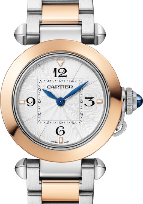 Cartier Pasha De Cartier Quartz Stainless Steel/Rose Gold 30mm Silver Dial W2PA0007 - BRAND NEW