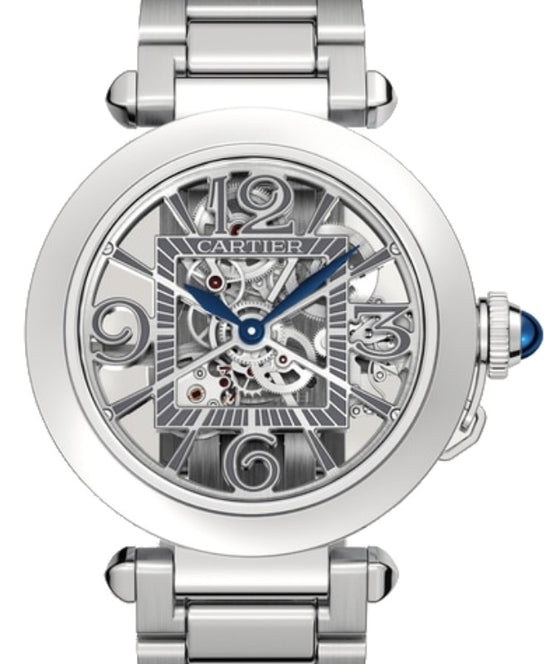 Cartier Pasha De Cartier Stainless Steel 41mm Skeleton Dial WHPA0007 - BRAND NEW