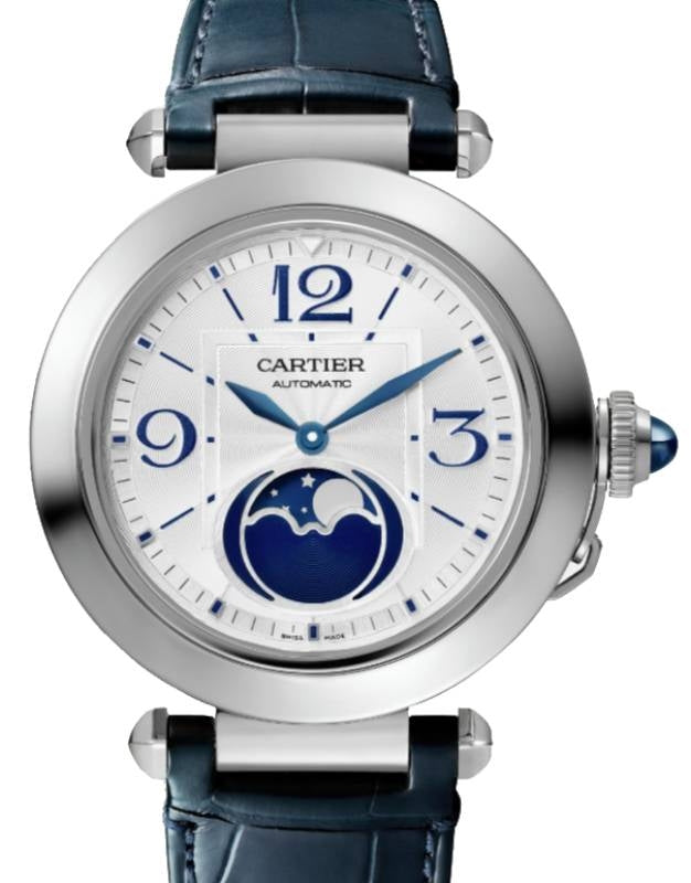 Cartier Pasha De Cartier Moon Phase Steel 41mm Silver Dial WSPA0030 - BRAND NEW
