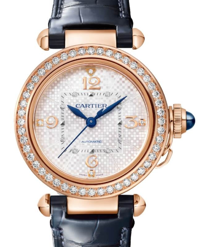 Cartier Pasha De Cartier Rose Gold/Diamonds 35mm Silver Dial WJPA0027 - BRAND NEW