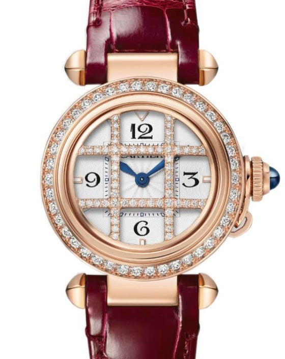 Cartier Pasha De Cartier Rose Gold/Diamonds Removable Grid 30mm Silver Dial WJPA0021 - BRAND NEW