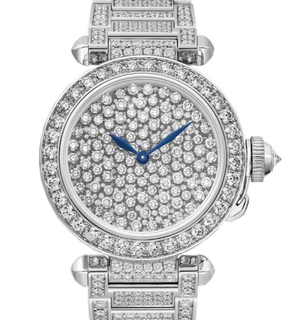 Cartier Pasha De Cartier Serti Vibrant White Gold/Diamond Pave 35mm HPI01392 - BRAND NEW