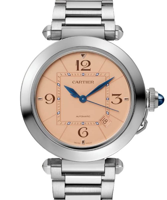 Cartier Pasha De Cartier Steel 41mm Salmon Dial WSPA0040 - BRAND NEW