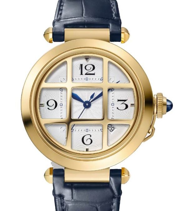 Cartier Pasha De Cartier Yellow Gold Removable Grid 41mm Silver Dial WGPA0019