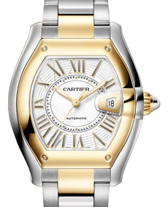 Cartier Roadster Large Yellow Gold/Steel White Dial W2RD0010