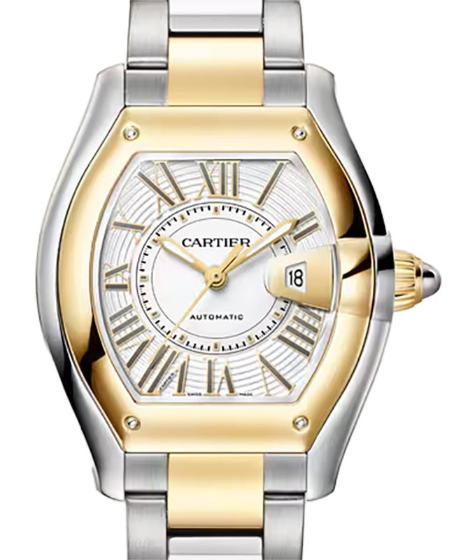 Cartier Roadster Medium Yellow Gold/Steel White Dial W2RD0009
