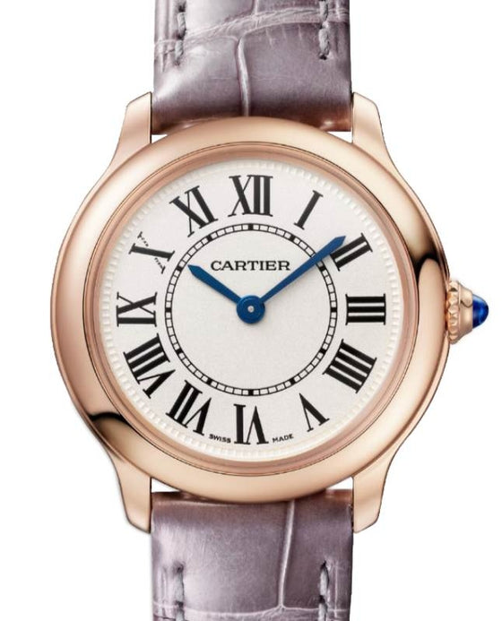 Cartier Ronde Louis Cartier Quartz 29mm Rose Gold Sandblasted Beige Dial Leather Strap WGRN0013 - BRAND NEW