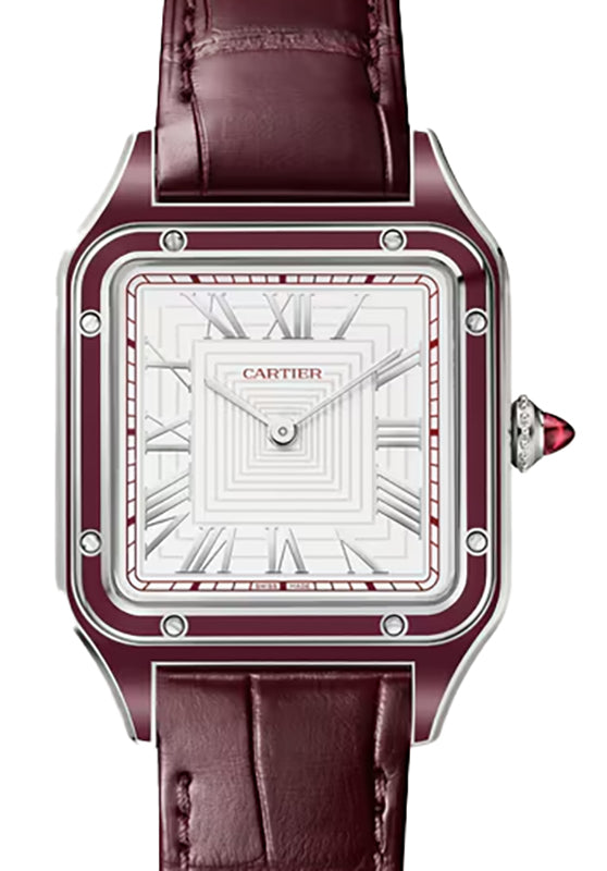 Cartier Santos-Dumont Large Platinum Silver Dial WGSA0053