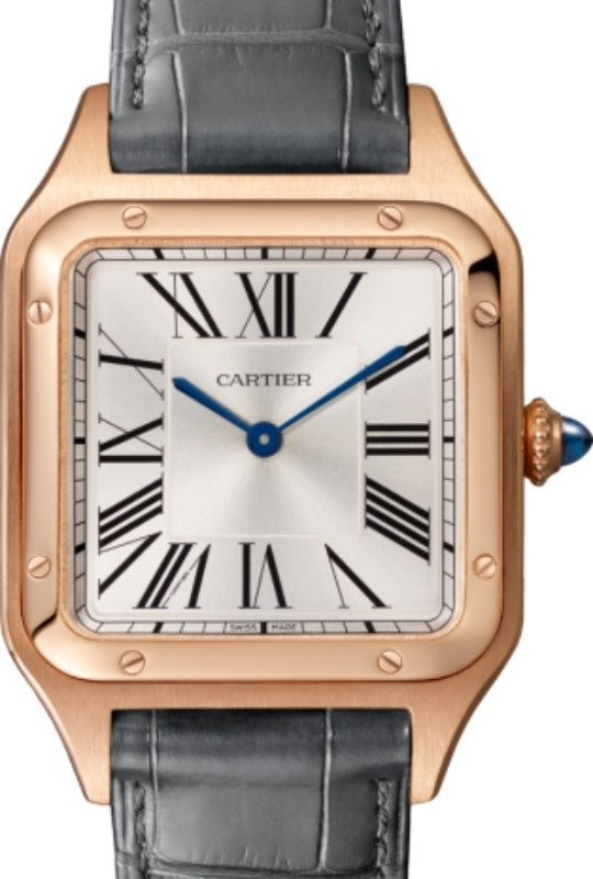 Cartier Santos-Dumont Large Quartz Rose Gold 43.5mm x 31.4mm Silver Dial WGSA0116