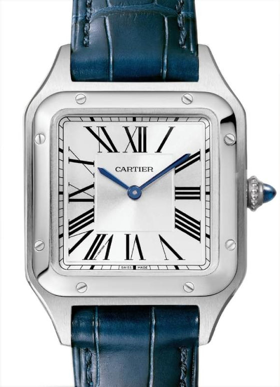 Santos-Dumont Small Quartz Steel Silver Dial WSSA0023
