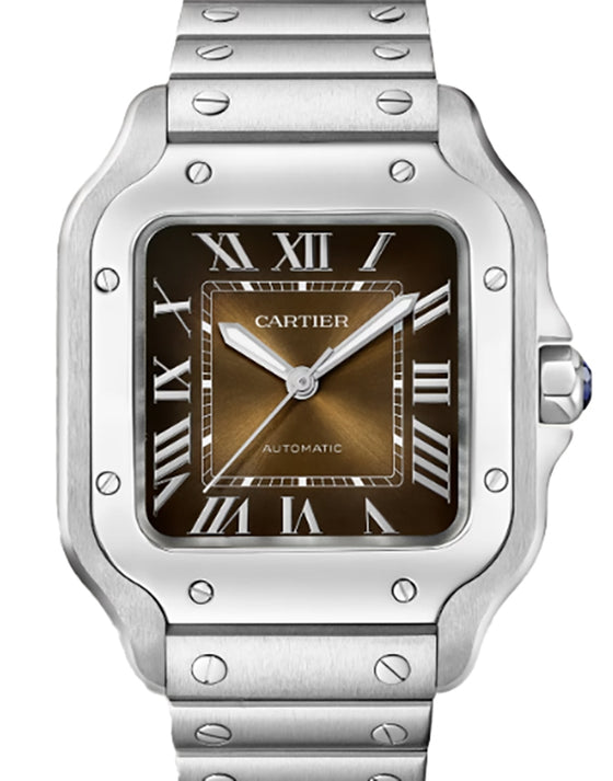 Cartier Santos de Cartier Medium Steel Brown Dial WSSA0065