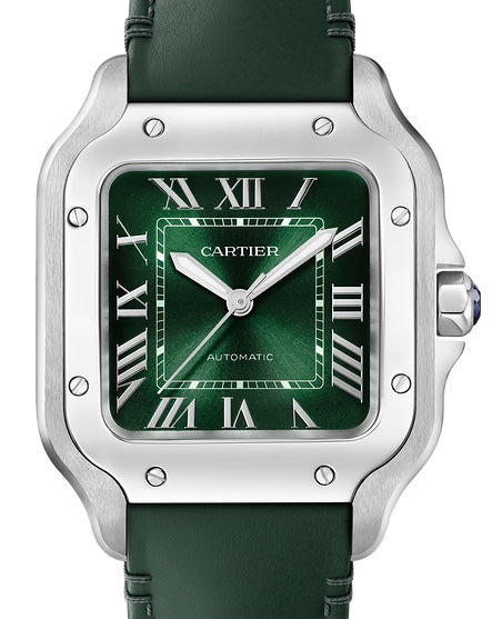 Cartier Santos de Cartier Medium Steel Green Dial WSSA0094