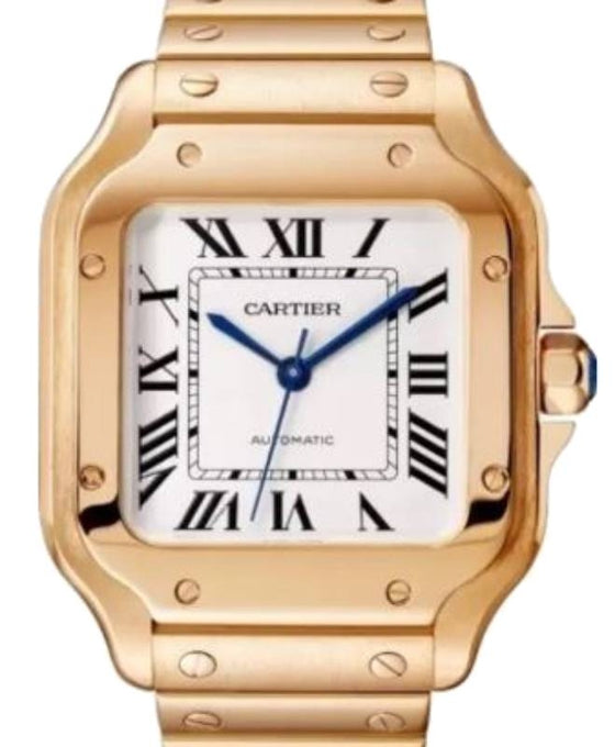 Cartier Santos De Cartier Medium Rose Gold Silver Dial WGSA0031 - BRAND NEW