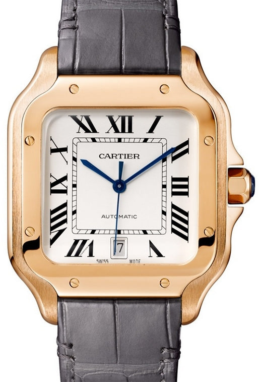 Santos de Cartier Large Rose Gold Silver Dial WGSA0019