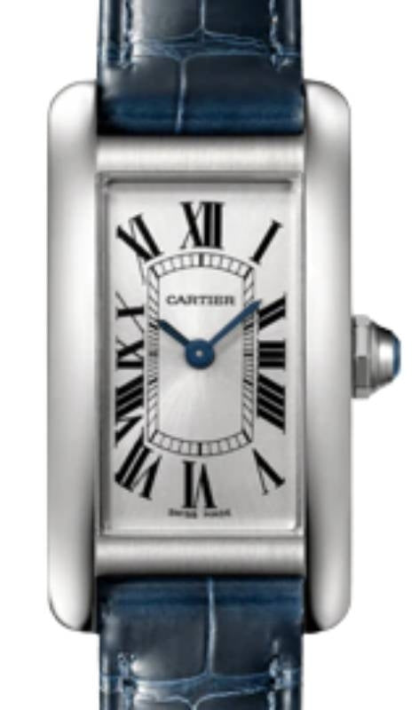 Cartier Tank Am?ricaine Ladies Watch Small Quartz Stainless Steel Silver Dial Leather Strap WSTA0043 - BRAND NEW