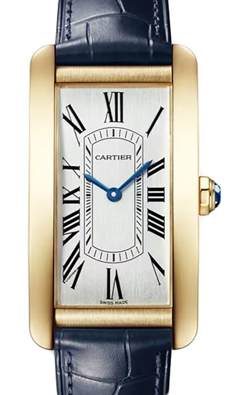 Cartier Tank Americaine Large Steel Silver Dial Leather Strap WGTA0300