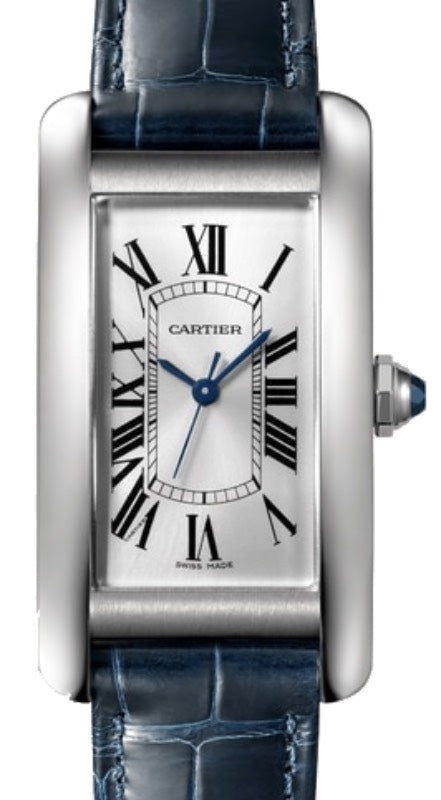 Cartier Tank Americaine Medium Automatic Stainless Steel Silver Dial Alligator Leather Strap WSTA0044 - BRAND NEW