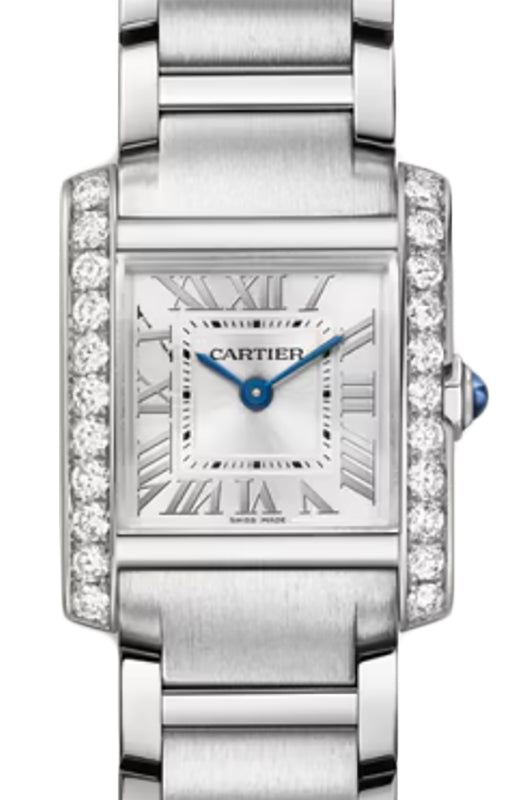 Cartier Tank Americaine Small Quartz Steel/Diamonds Silver Dial W4TA0029