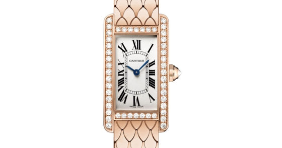 Cartier Tank Americaine Women's Watch Small Quartz Rose Gold Diamonds Silver Dial Rose Gold Bracelet WB710008 - BRAND NEW