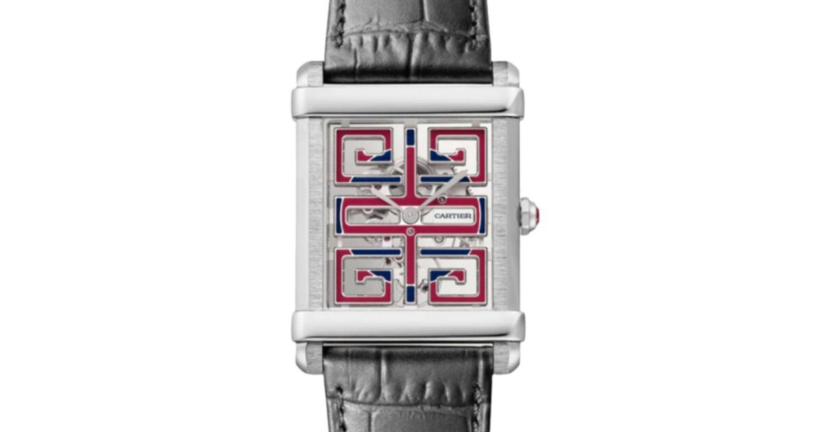 Cartier Tank Chinoise Large Manual Winding Platinum Skeleton Dial Alligator Leather Strap WHTA0015 - BRAND NEW