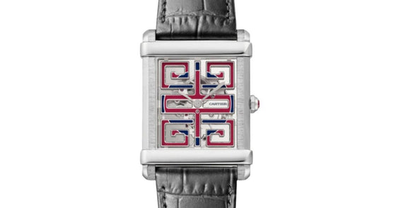 Cartier Tank Chinoise Large Manual Winding Platinum Skeleton Dial Alligator Leather Strap WHTA0015 - BRAND NEW
