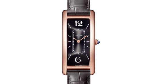 Cartier Tank Cintree Men's Watch Large Manual Winding Rose Gold Black Dial WGTA0025