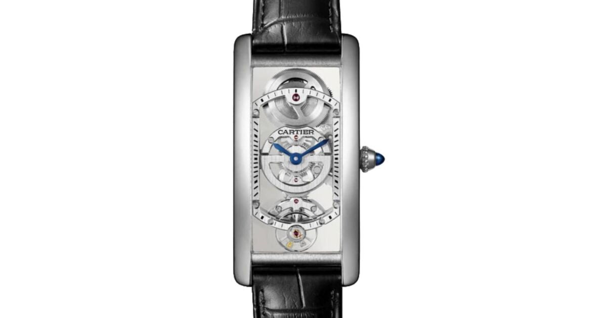Cartier Tank Cintree Large Manual Winding Platinum Skeleton Dial WHTA0009