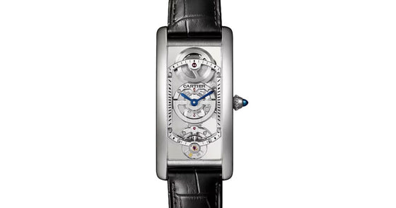 Cartier Tank Cintree Large Manual Winding Platinum Skeleton Dial Leather Strap WHTA0022
